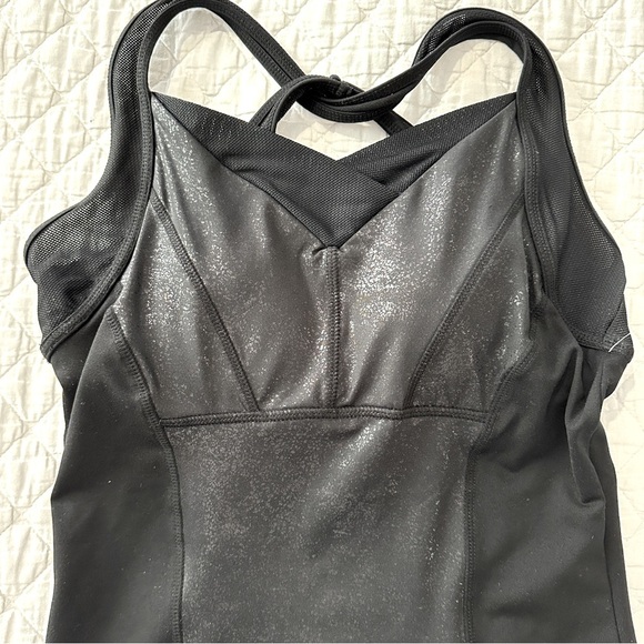 Cynthia Rowley Black Shimmer Active Tank Top Built-In Bra XS - Picture 10 of 15